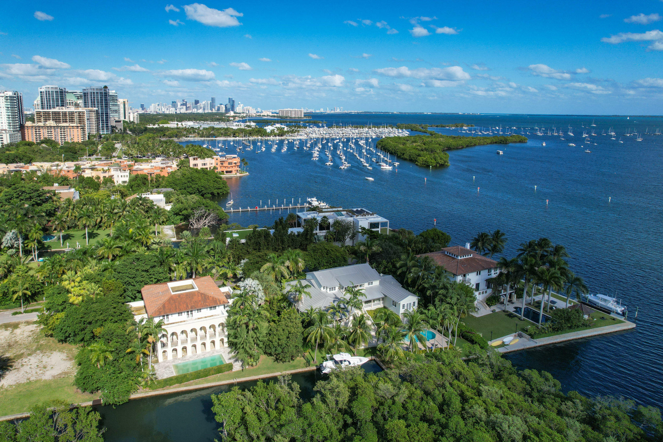 Coconut Grove Miami aerial view
