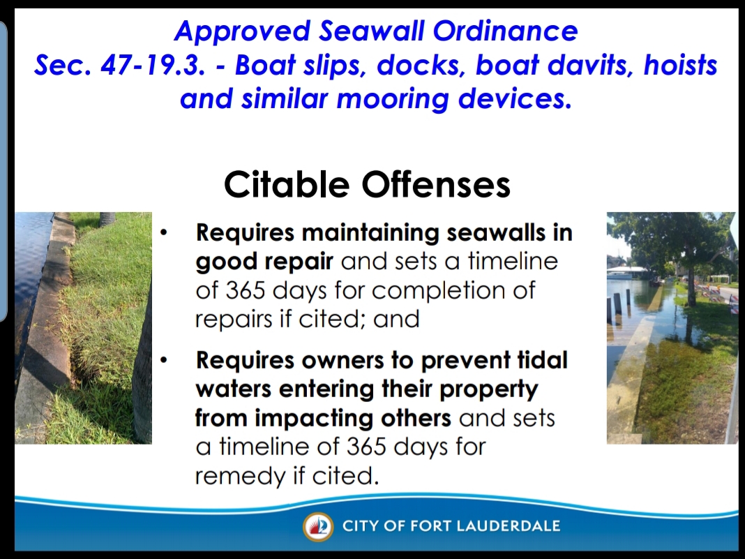 Fort Lauderdale and its New Seawall Regulations