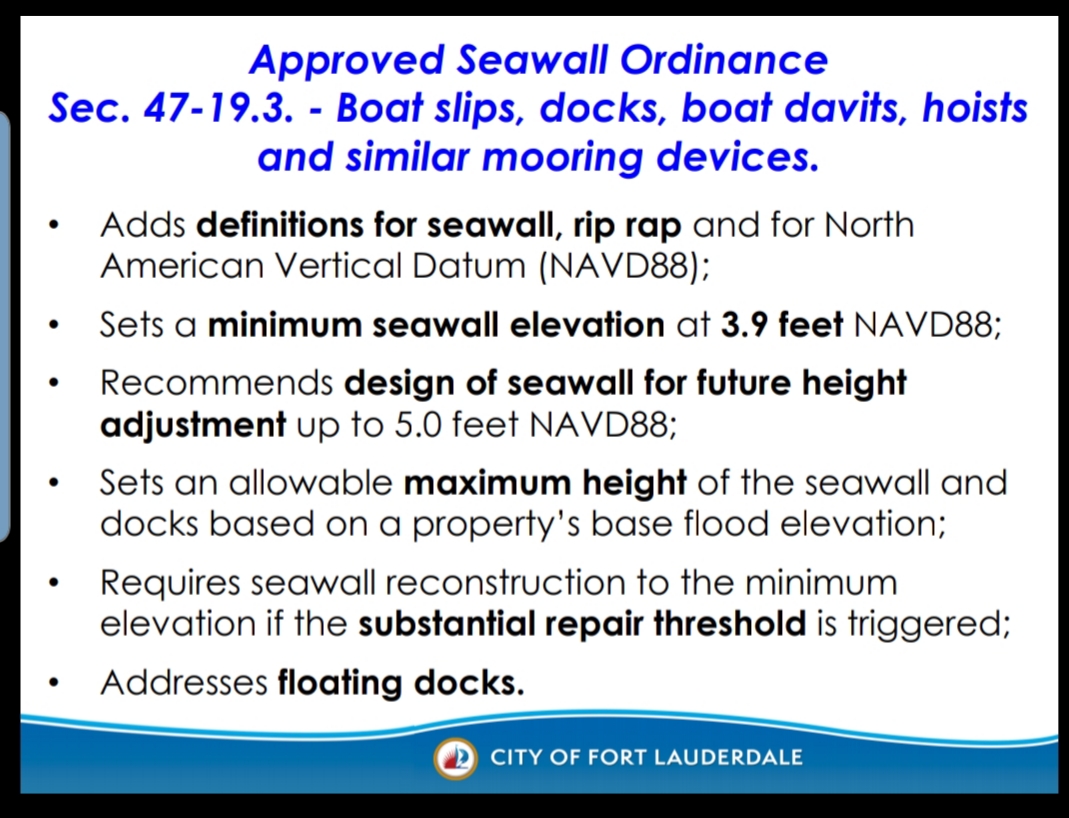 Fort Lauderdale and its New Seawall Regulations