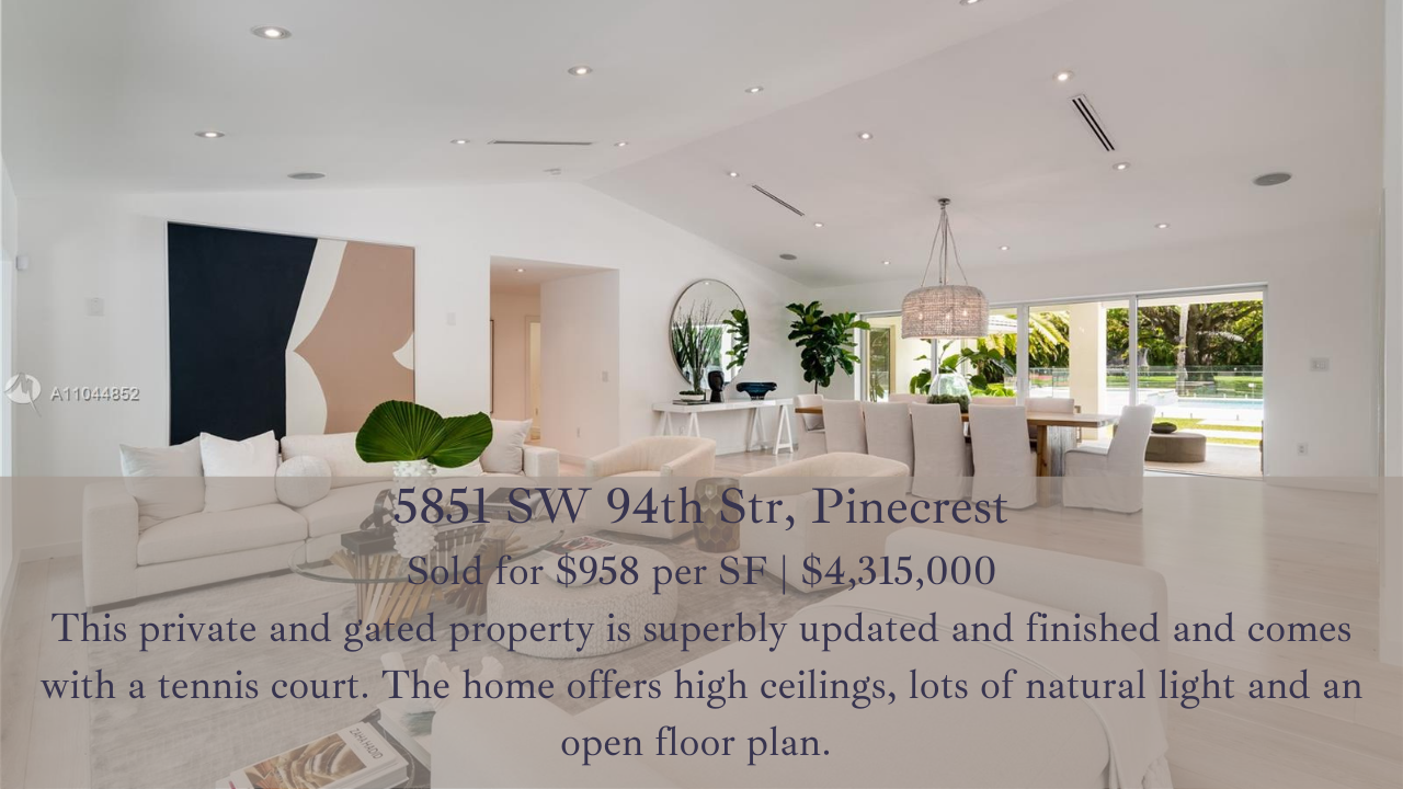 The 90-Day Pinecrest Luxury Real Estate Report Q3 2021 | Pinecrest Homes for Sale