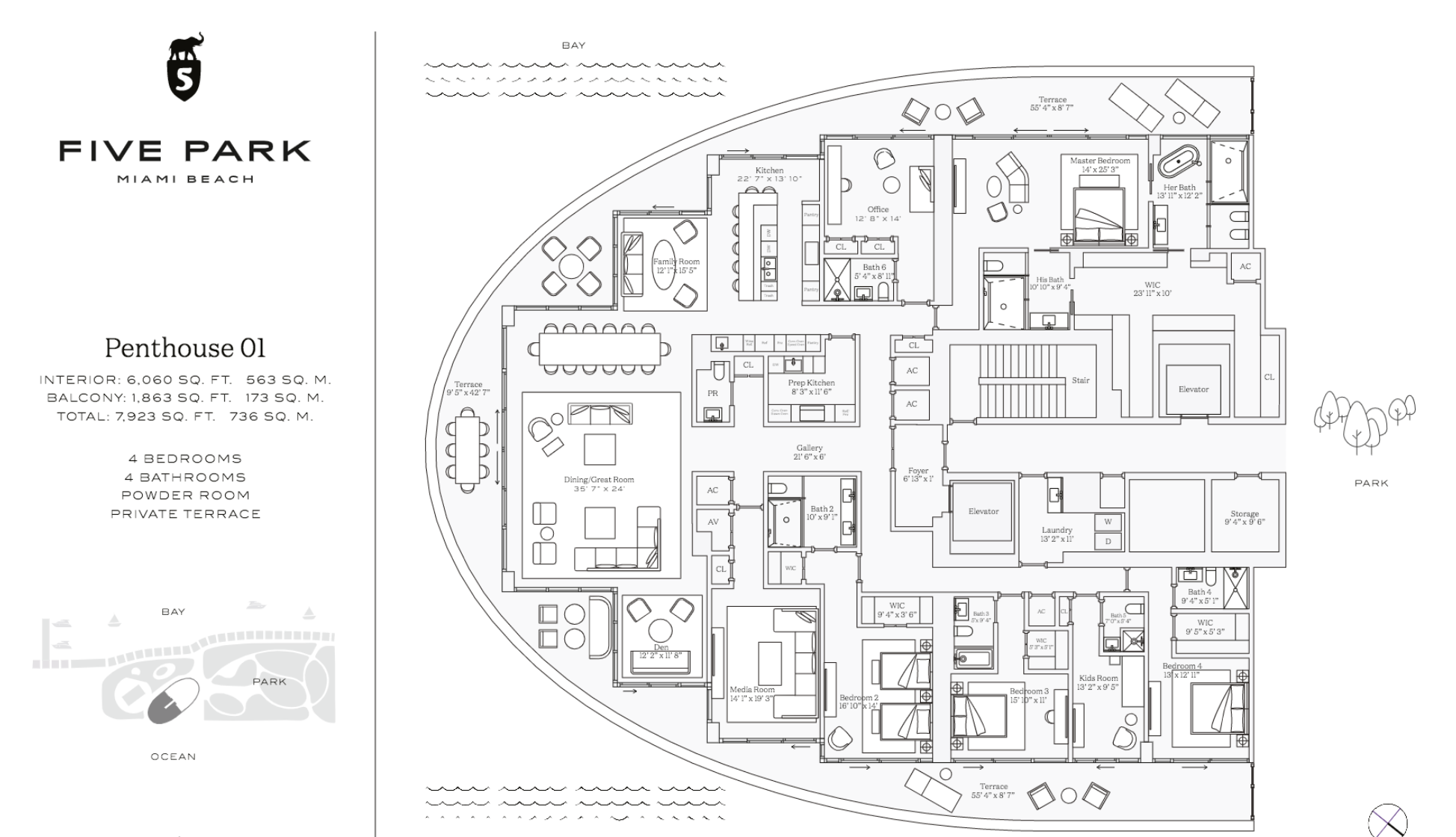 Looking for a Miami Penthouse? The New Construction Penthouses at Five park