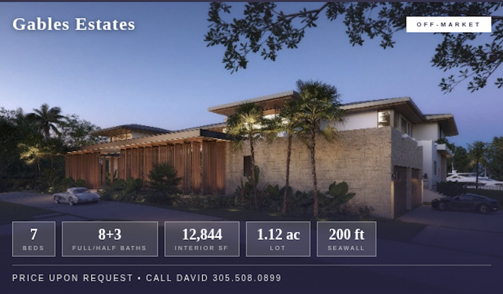 Off-Market Properties Miami. Off-Markets Homes in Coral Gables upon request by Calling David Siddons at 305.508.0899