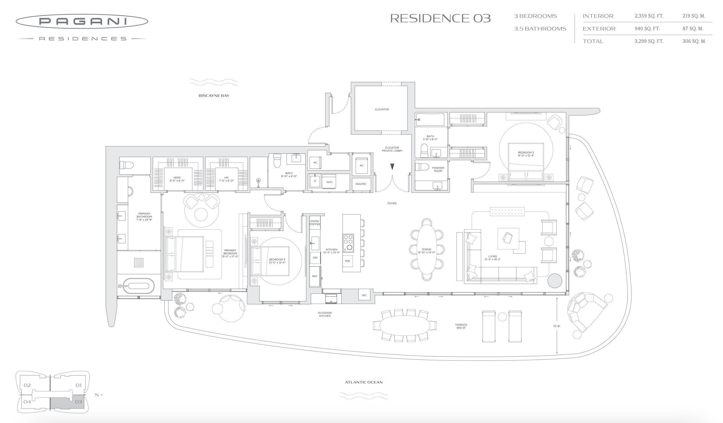 Floor plans of the Pagani Residences Miami