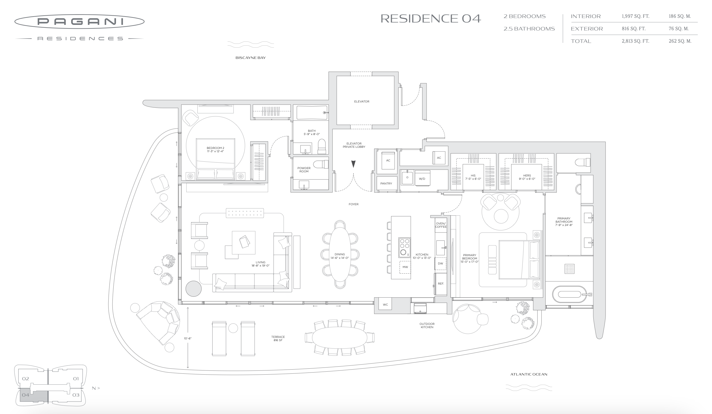 Floor plans of the Pagani Residences Miami