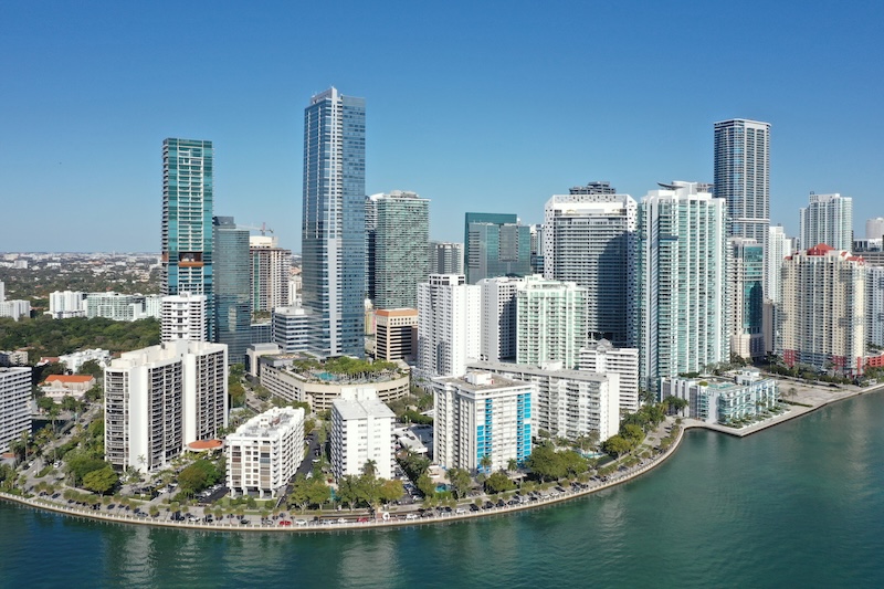 Miami aerial neighborhood view